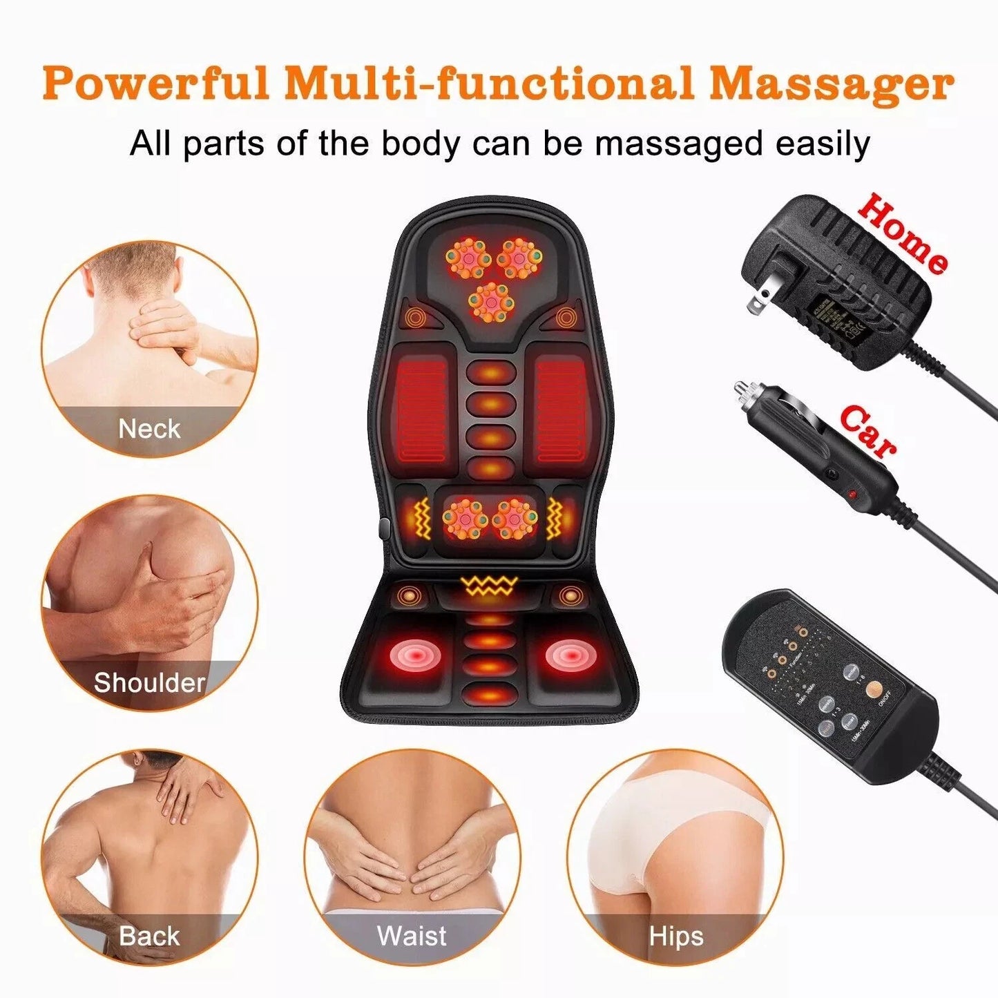 Heated Massage Cushion – For Car, Office, or Home (US)